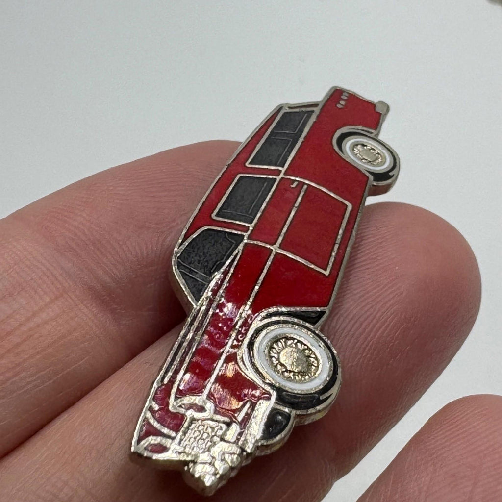 Vintage 1955 Chevrolet Nomad Red Enamel Lapel Pin Antique Touring Car Chevy