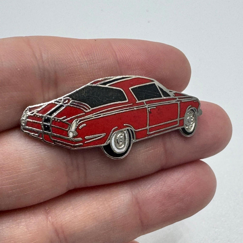 Vintage 1964 Plymouth Barracuda Red Enamel Lapel Pin Classic Car Rare
