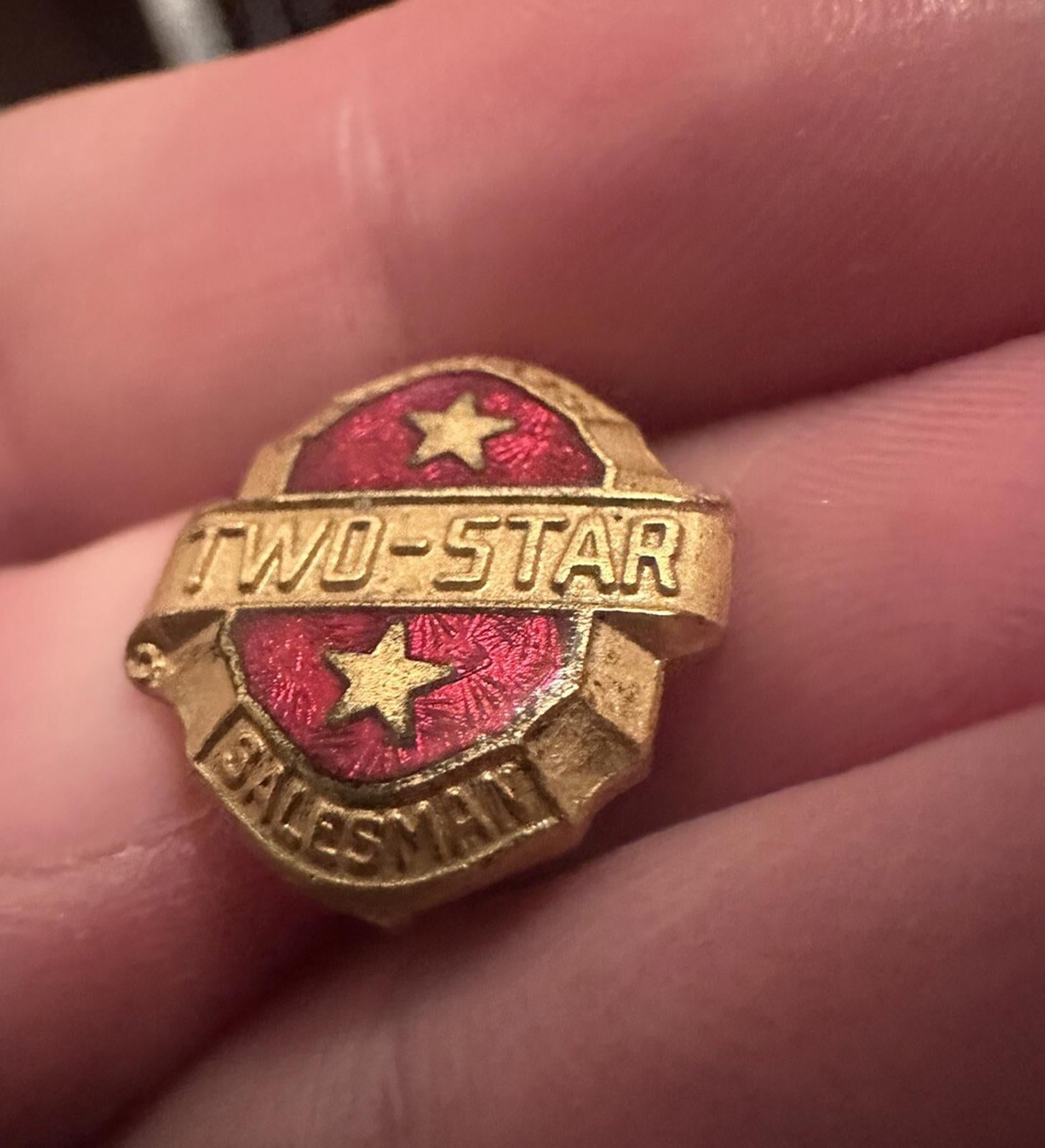 Rare Curtis Automobile Car Military Company Award Pin Two Star Salesman