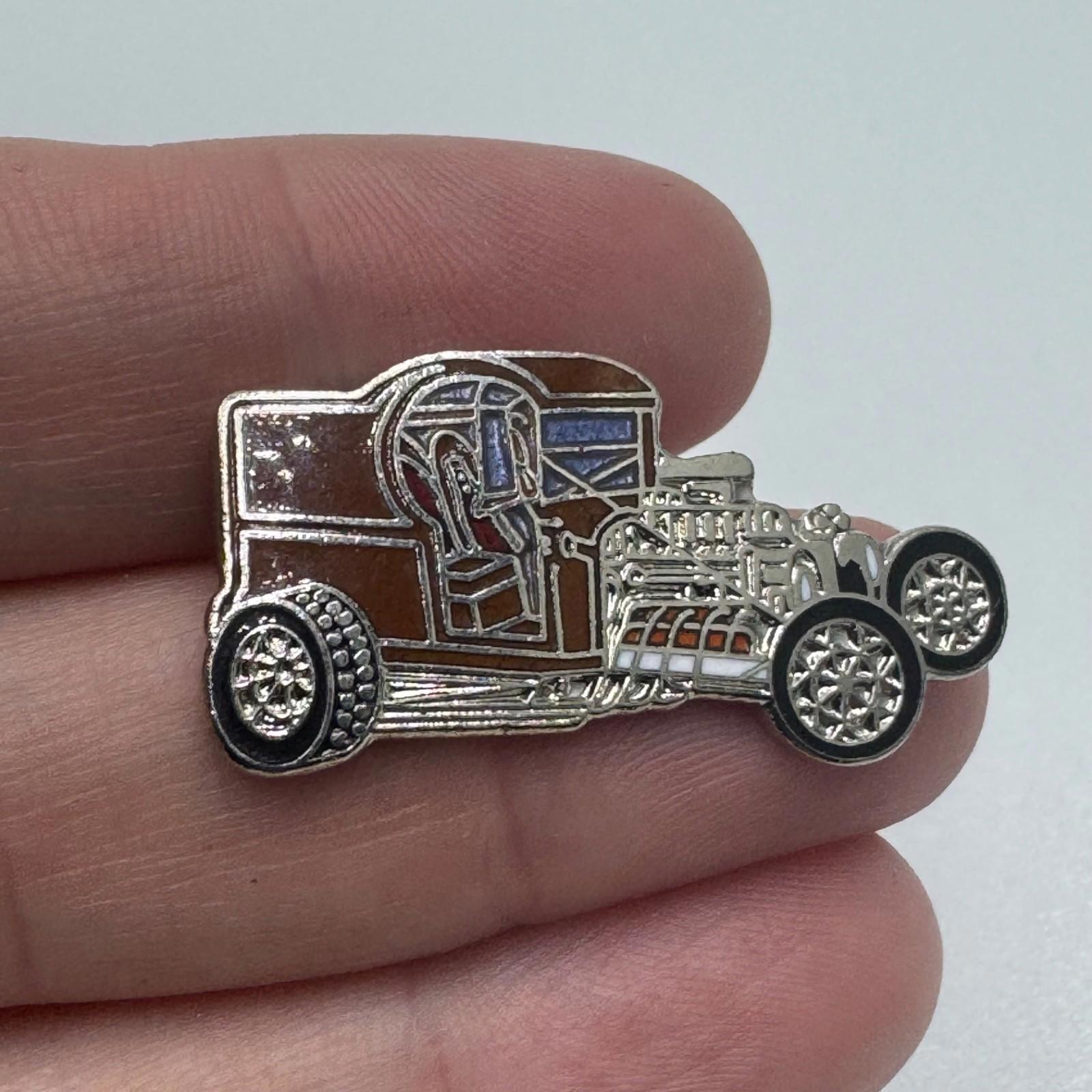 Vintage Street Rod C-Cab Brown Enamel Lapel Pin Classic Custom Car Collector