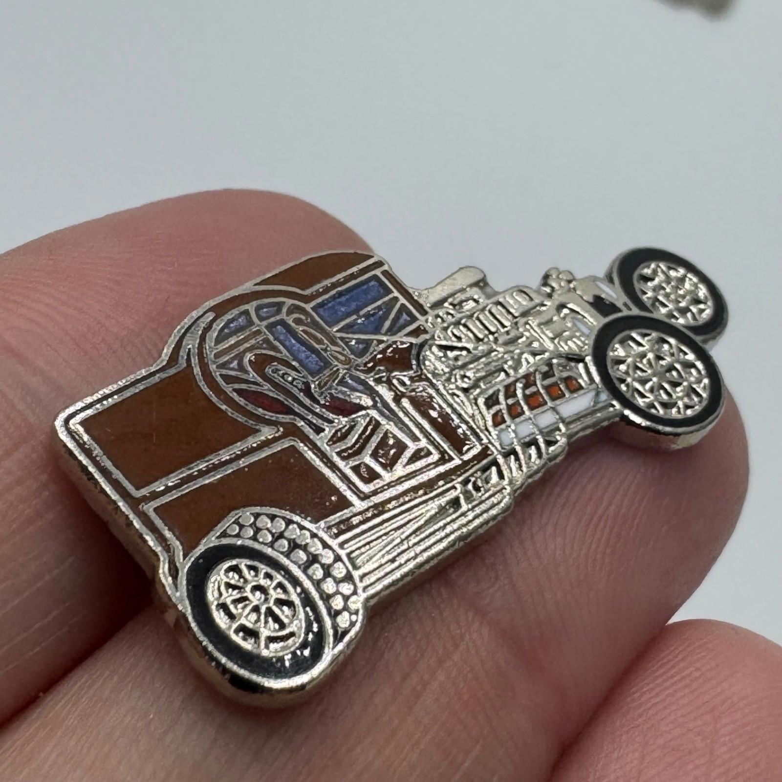 Vintage Street Rod C-Cab Brown Enamel Lapel Pin Classic Custom Car Collector