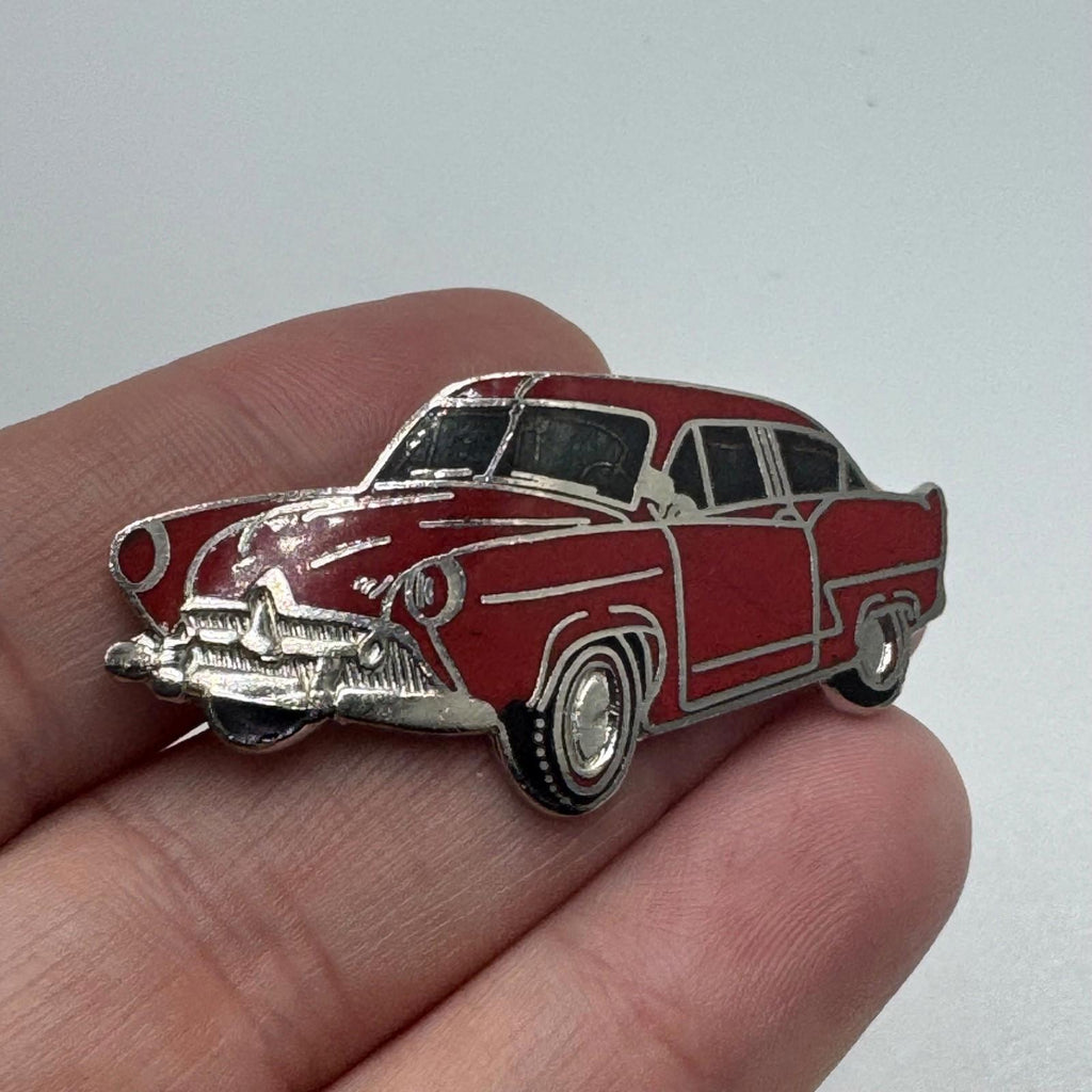 Vintage 1951 Kaiser Henry J Red Enamel Lapel Pin Classic Car Collectible