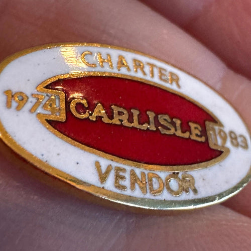 1974-1983 Carlisle Events Charter Vendor Lapel Pin Fairgrounds Auctions Car Auto