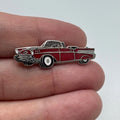 Vintage 1957 Chevrolet Convertible Red Enamel Lapel Pin Classic Car Chevy
