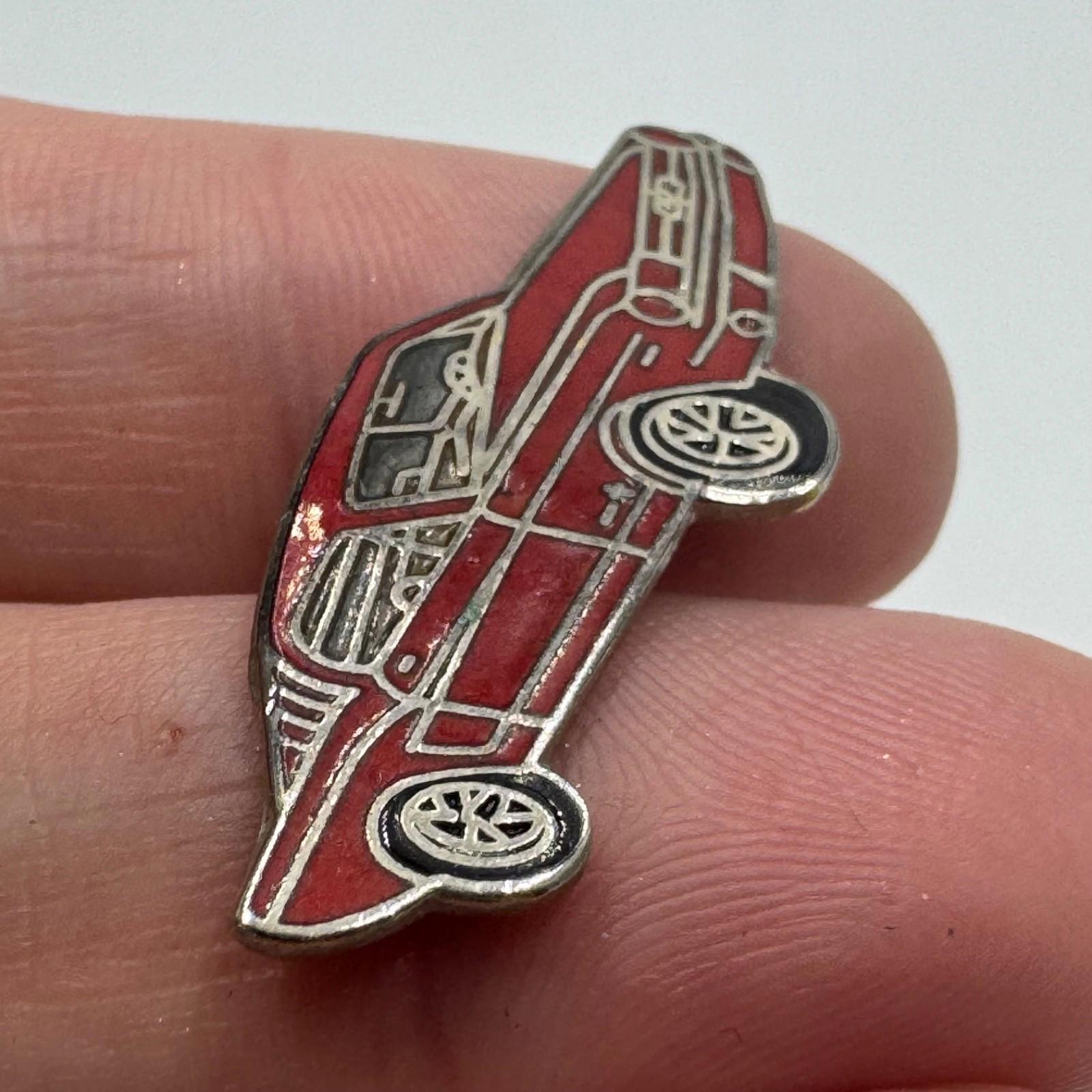 Vintage Ford Mustang Fastback Red Enamel Lapel Pin Classic Car Collector