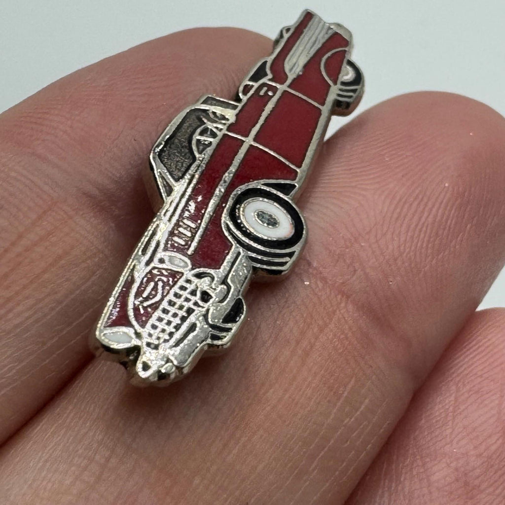 Vintage 1957 Chevrolet Convertible Red Enamel Lapel Pin Classic Car Chevy