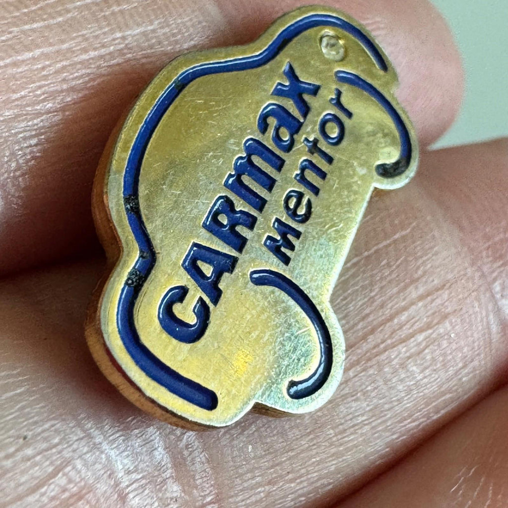 Vtg CarMax Mentor Gold Tone Enamel Lapel Pin Rare